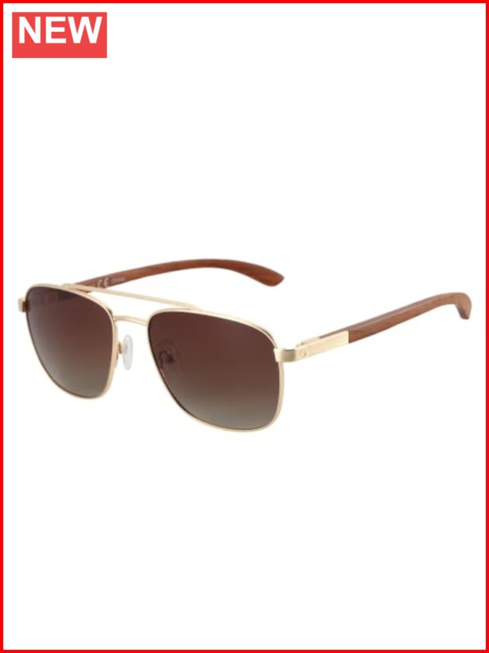 Polarized Aviator Sunglasses UV400 Metal Wood Full Rim Wrap Driving